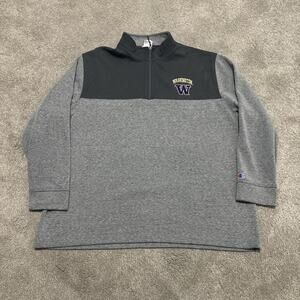 Champion University Of Washington Huskies Quarter-Zip Sweater Men's Size XXL